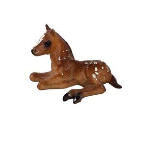 Custom Breyer Stablemate Horse Thoroughbred Lying Foal Chestnut Appaloosa